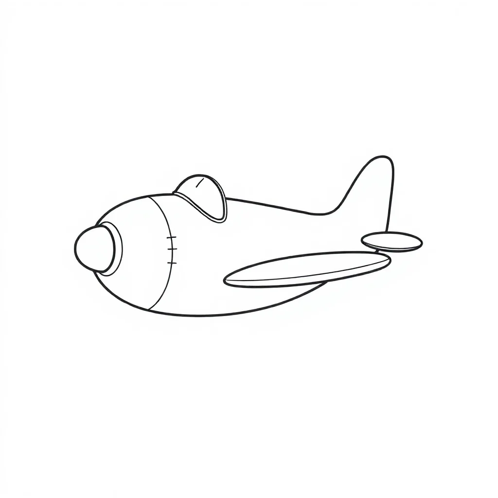 Airplanes a cute airplane — easy airplanes coloring page (ages 2–5)