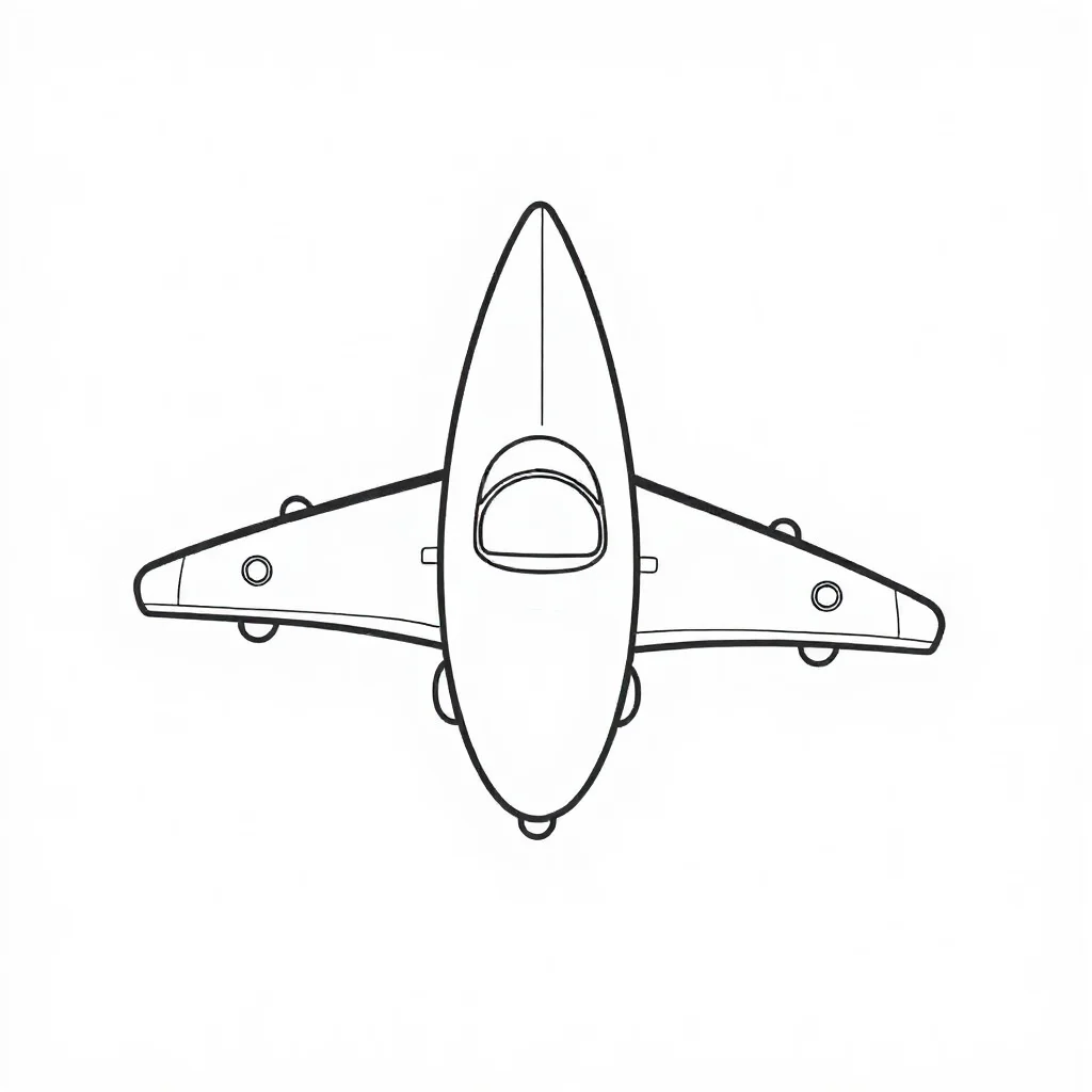 Airplanes a jet airplane — easy airplanes coloring page (ages 2–5)