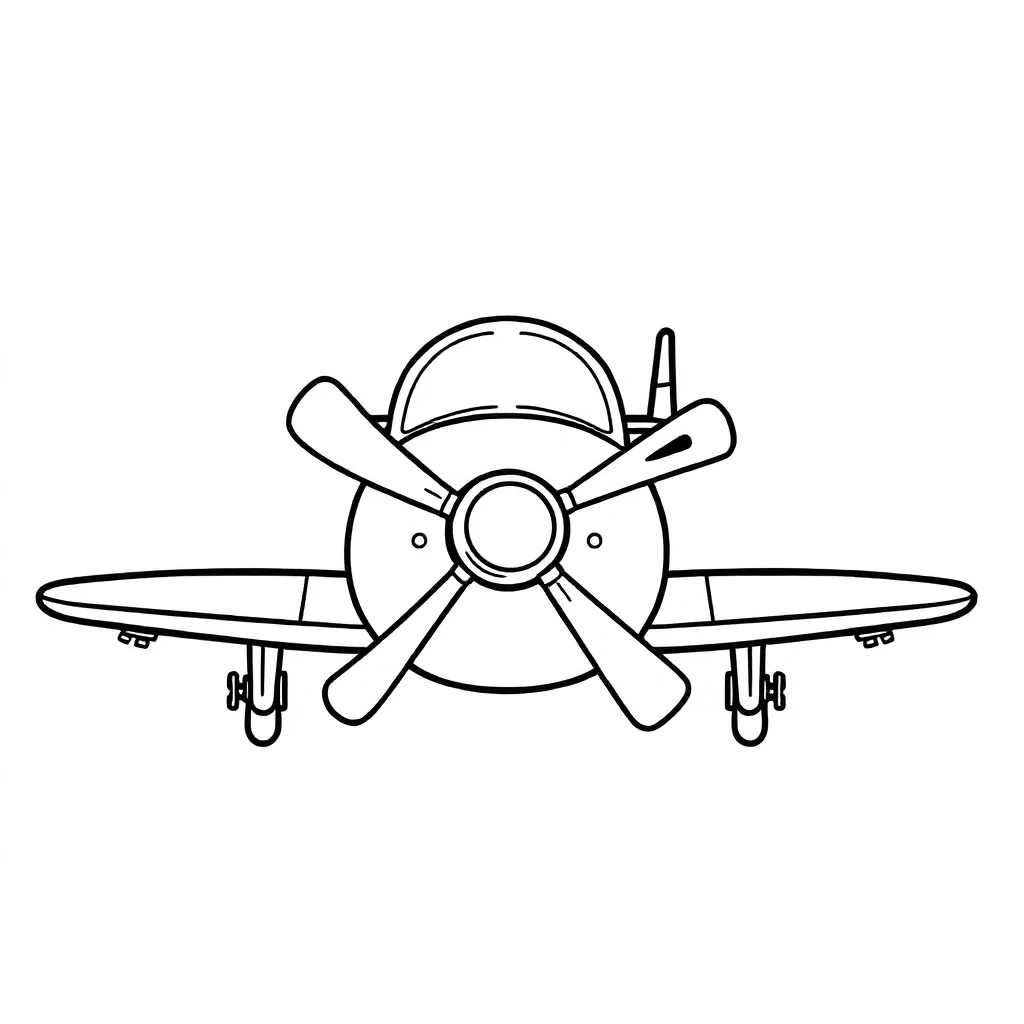 Airplanes a propeller plane — easy airplanes coloring page (ages 2–5)