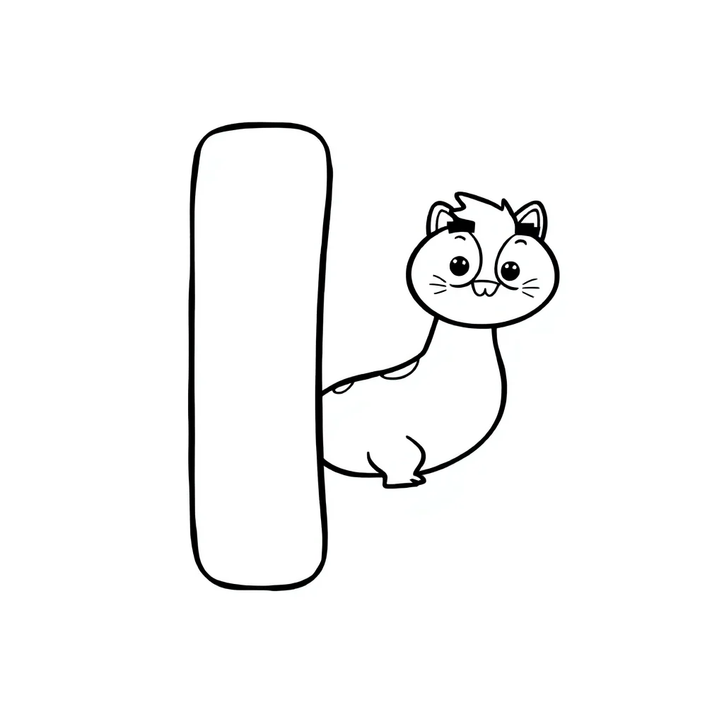 Alphabet a letter with a picture — easy alphabet coloring page (ages 2–5)