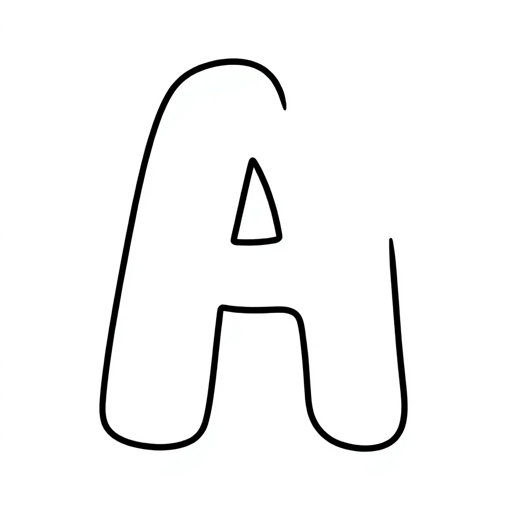 Alphabet an alphabet letter — easy alphabet coloring page (ages 2–5)