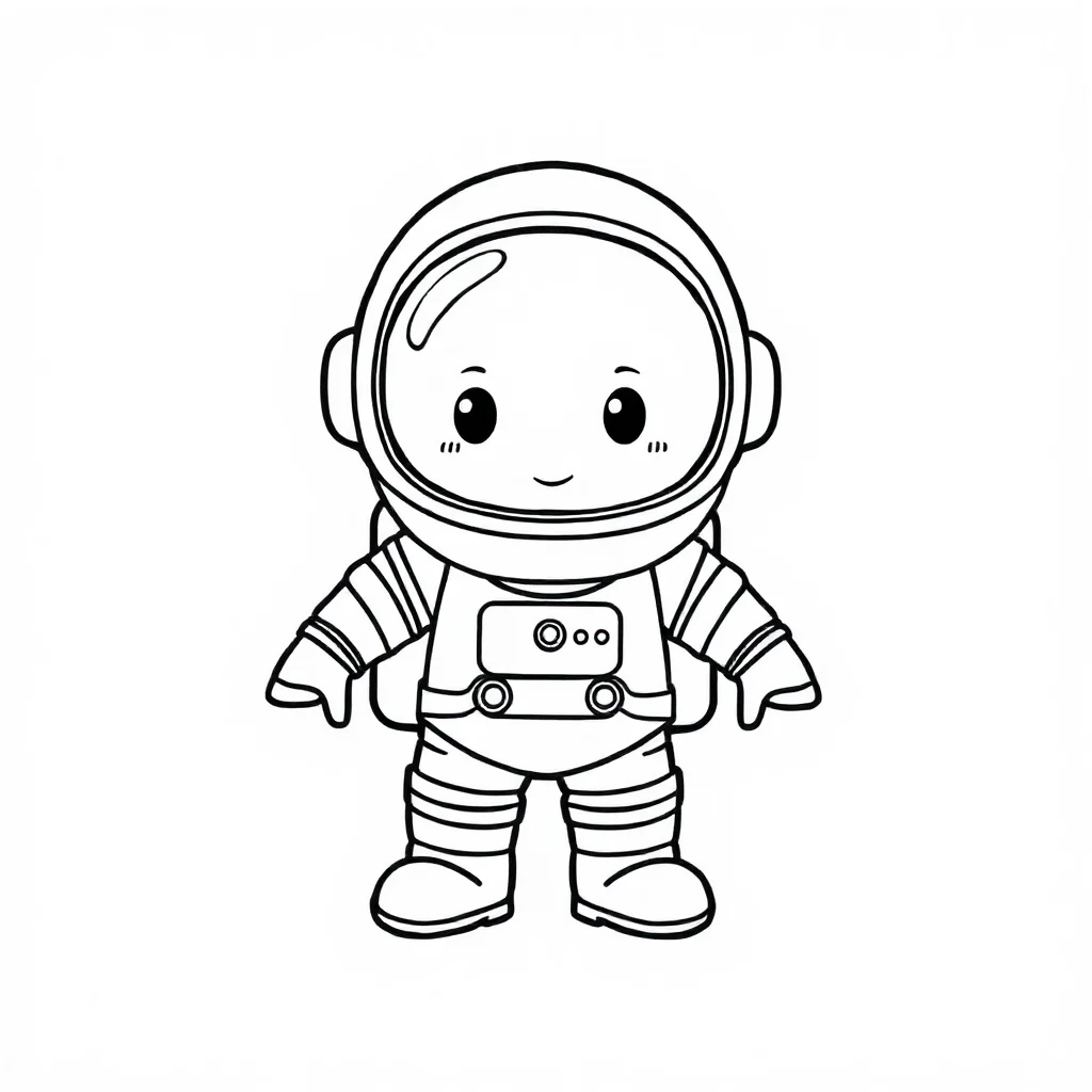 Astronauts a cute astronaut — easy astronauts coloring page (ages 2–5)