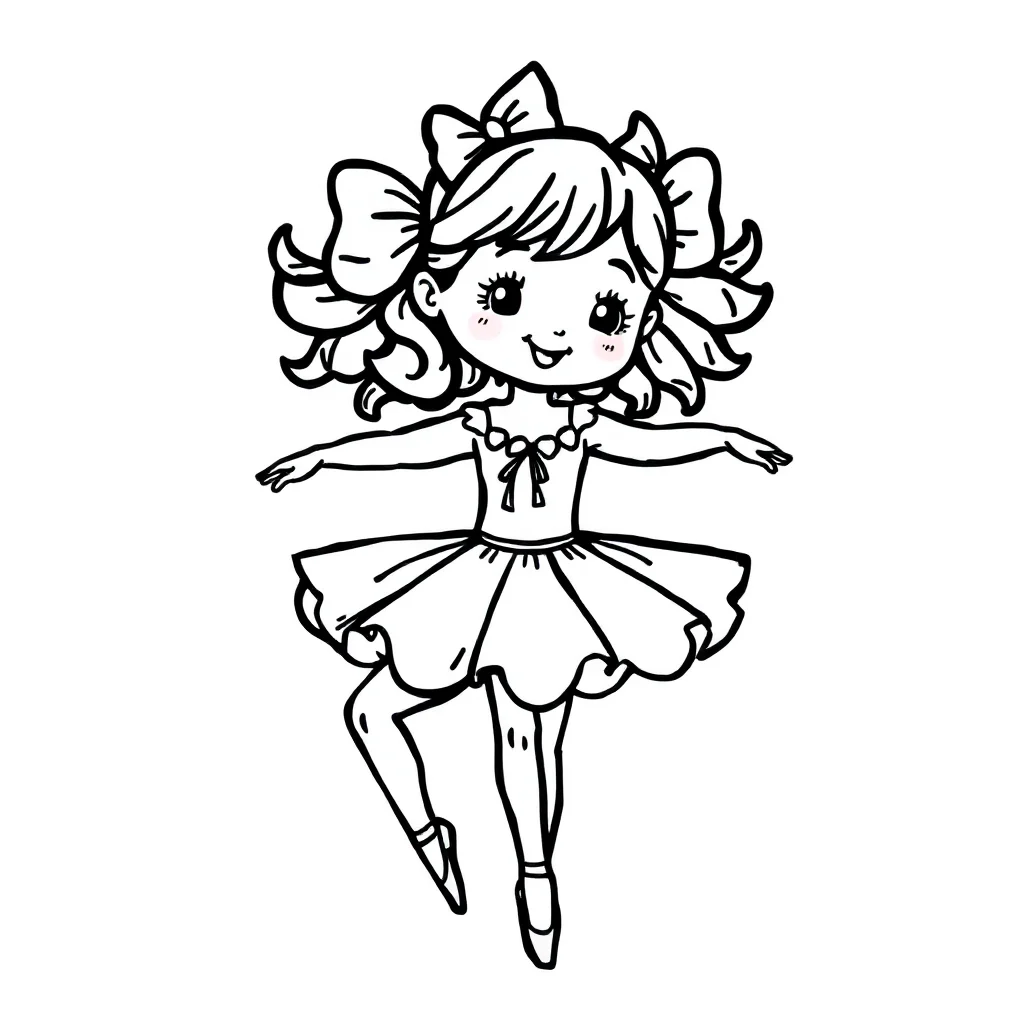 Ballerinas a ballerina in a tutu — easy ballerinas coloring page (ages 2–5)