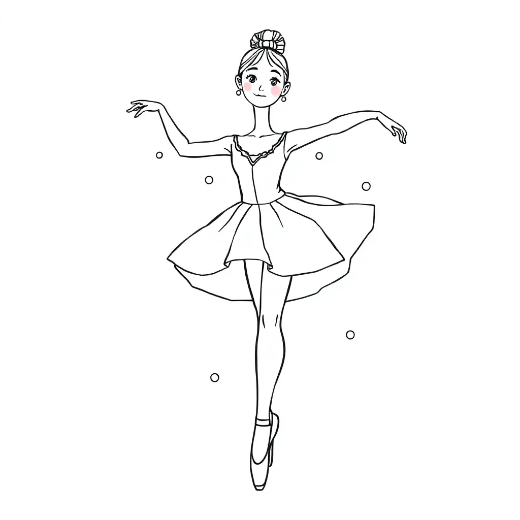 Ballerinas a ballerina on pointe — easy ballerinas coloring page (ages 2–5)
