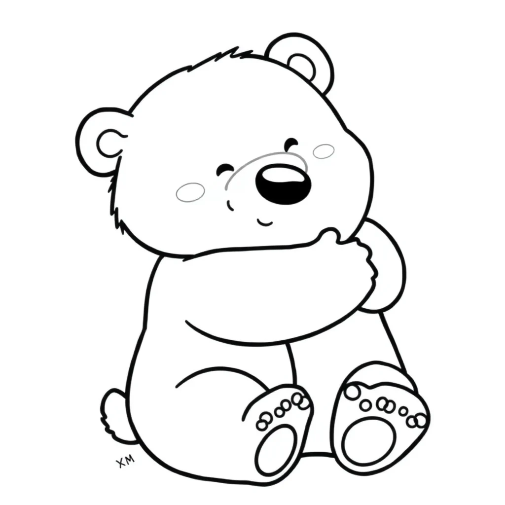 Bears a bear hugging — easy bears coloring page (ages 2–5)