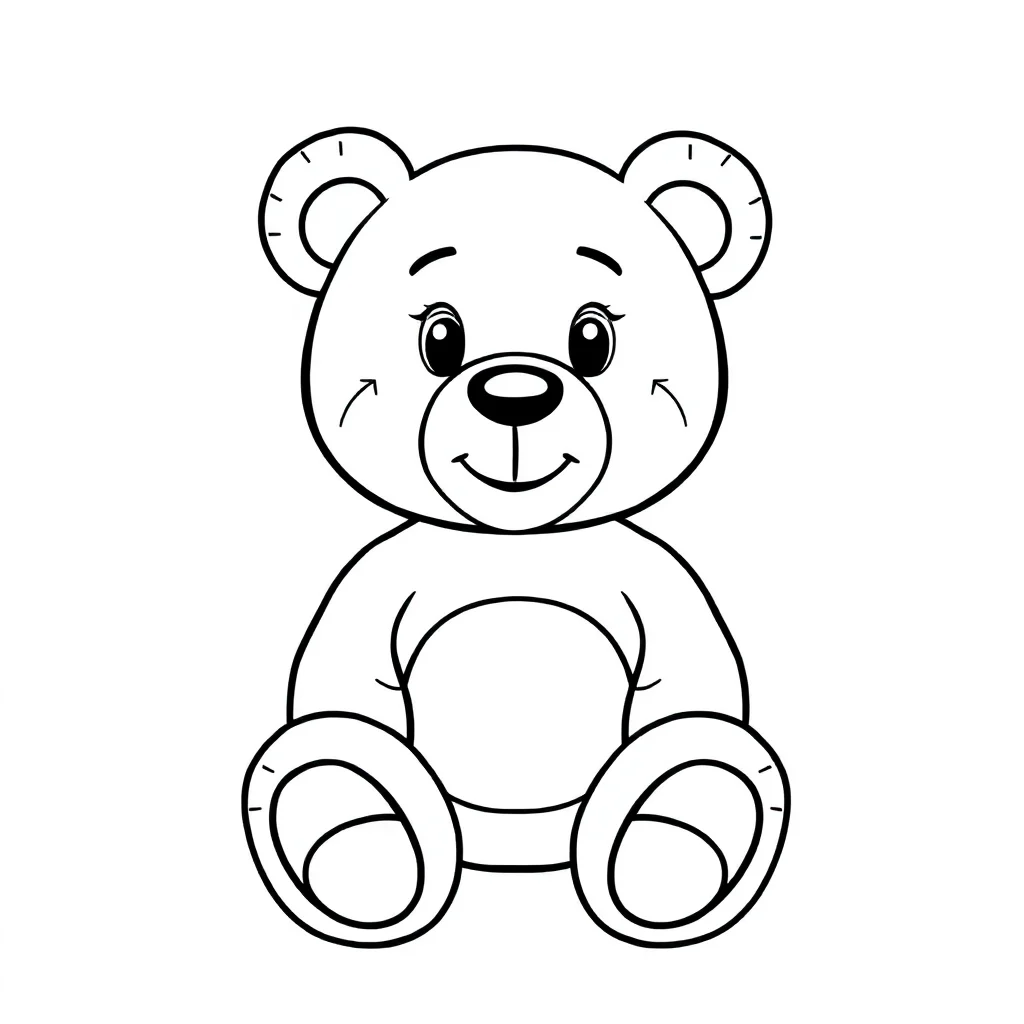 Bears a cute teddy bear — easy bears coloring page (ages 2–5)