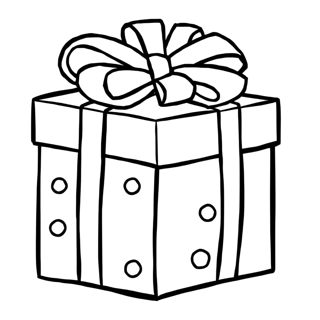 Birthday a birthday present — easy birthday coloring page (ages 2–5)