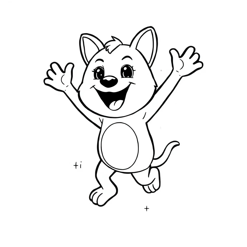 Bluey bluey jumping happily — easy bluey coloring page (ages 2–5)