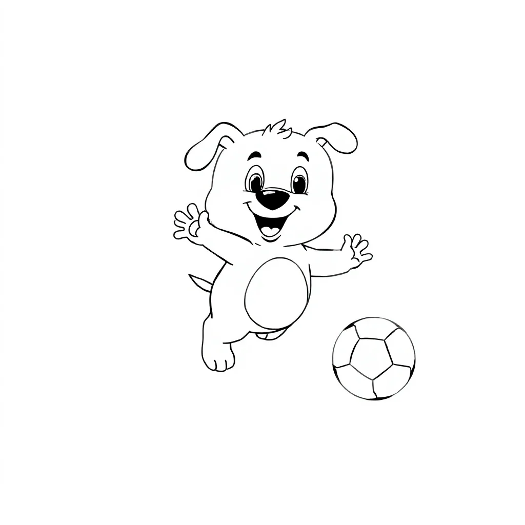 Bluey bluey playing with a ball — easy bluey coloring page (ages 2–5)