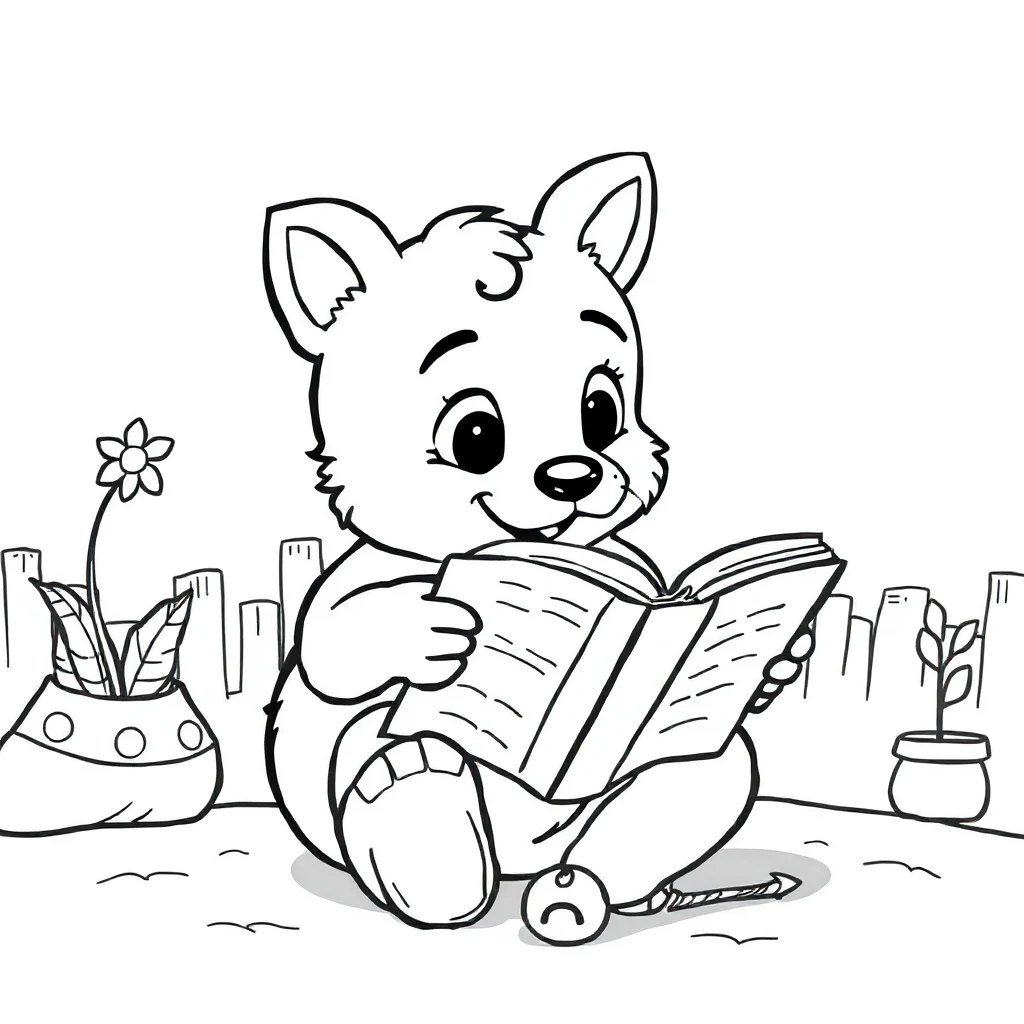 Bluey bluey reading a book — classic bluey coloring page (ages 5–10)