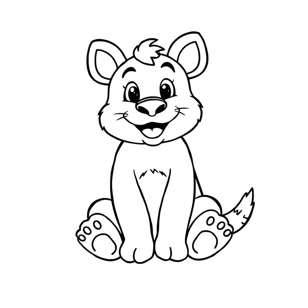 Bluey bluey sitting and smiling — easy bluey coloring page (ages 2–5)