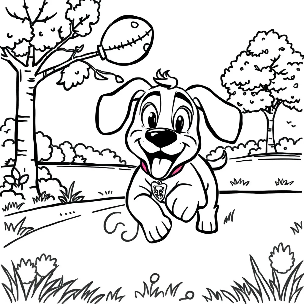 Bluey bluey the dog running in the park — easy bluey coloring page (ages 2–5)