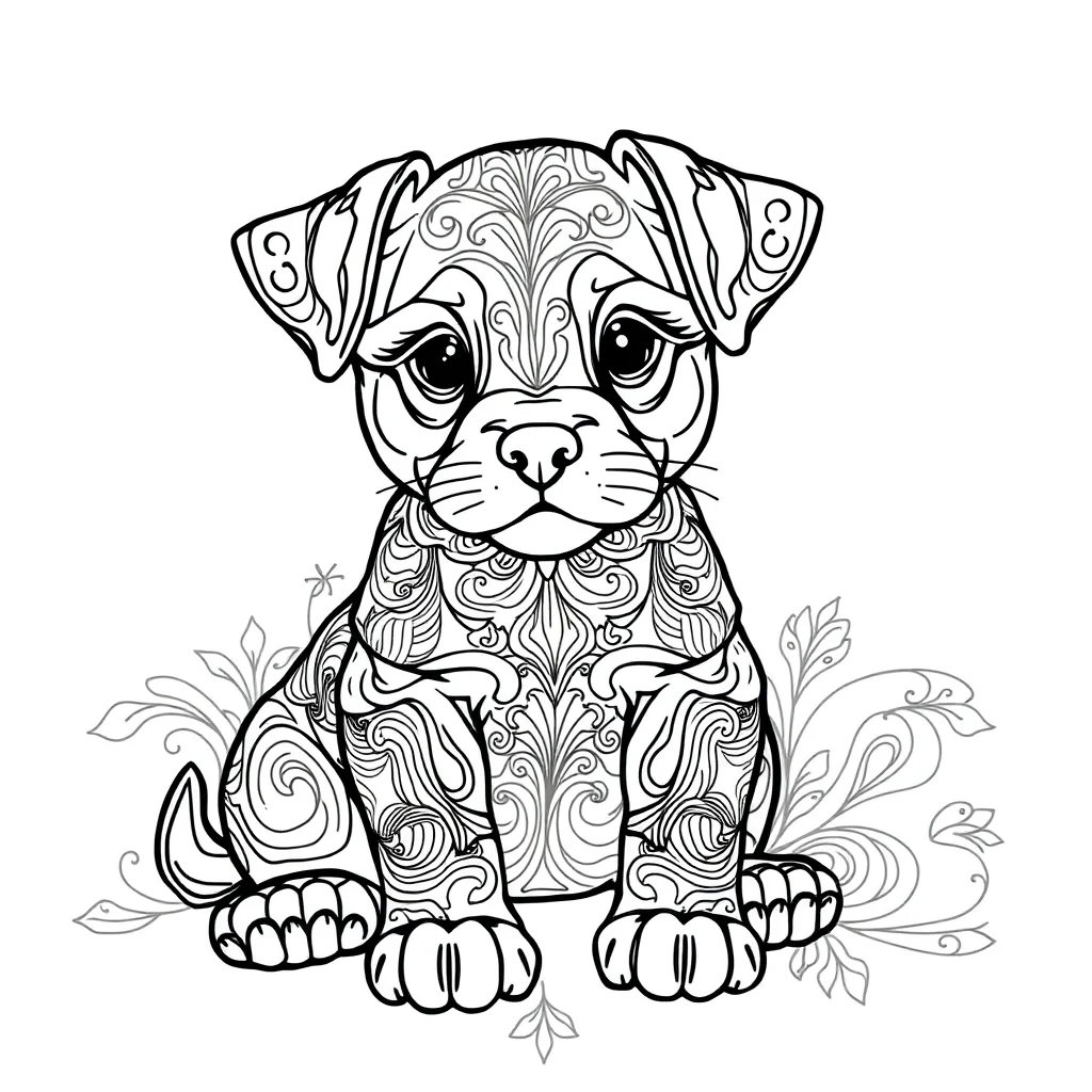 Bluey bluey the puppy playing sitting — detailed bluey coloring page (ages 9+ & adults)
