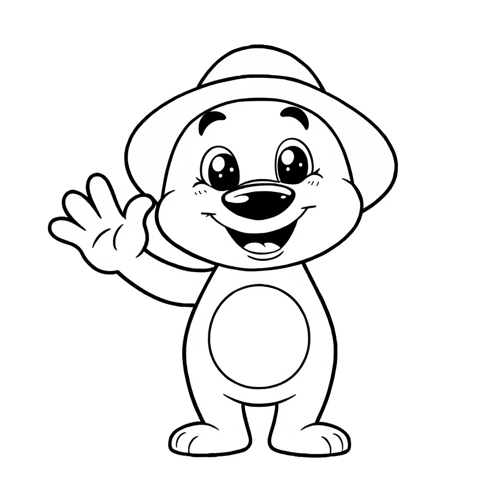 Bluey bluey waving hello — easy bluey coloring page (ages 2–5)