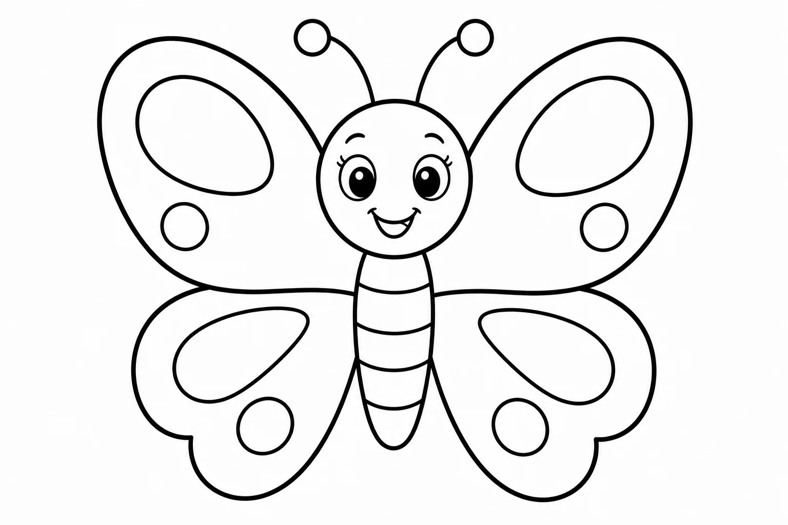 Butterflies cute simple — easy butterflies coloring page (ages 2–5)