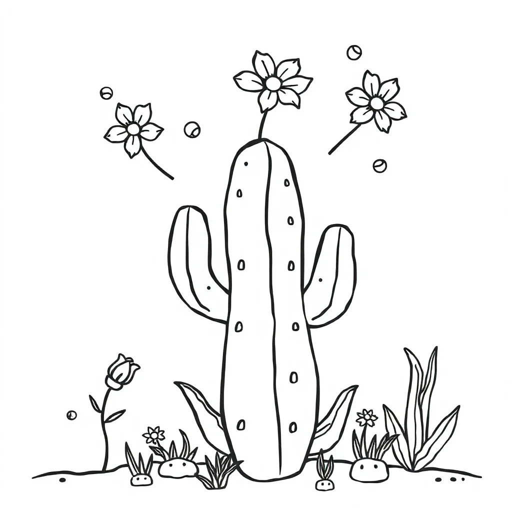 Cacti coloring pages