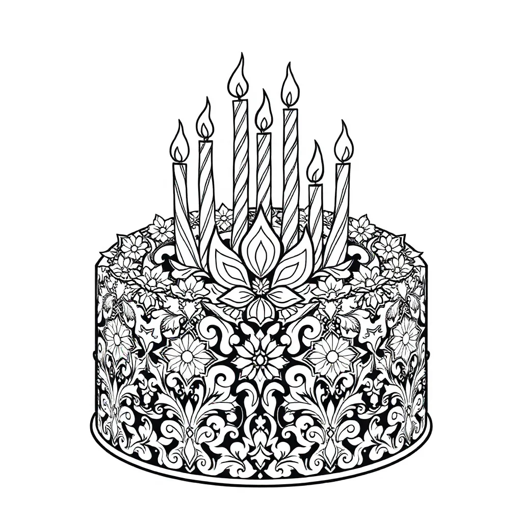Cakes coloring pages