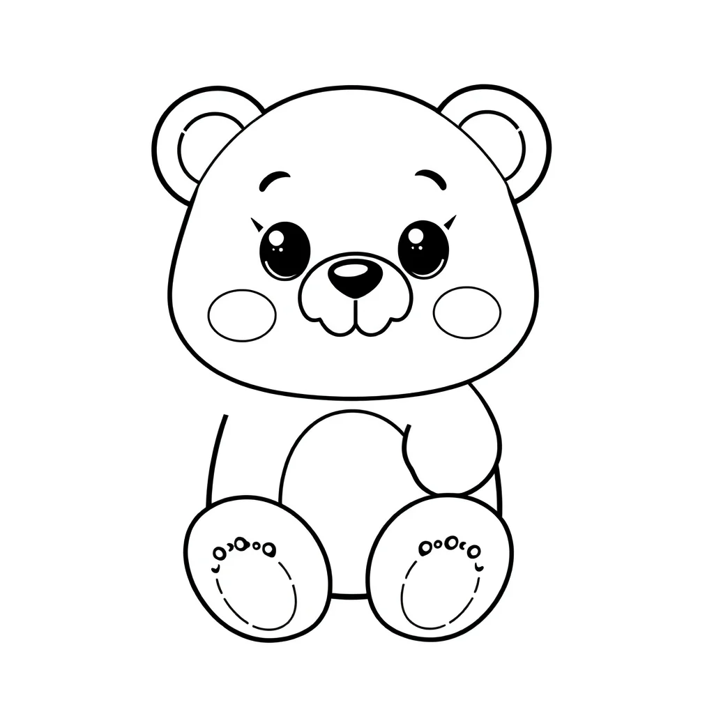 Candy a cute gummy bear — easy candy coloring page (ages 2–5)