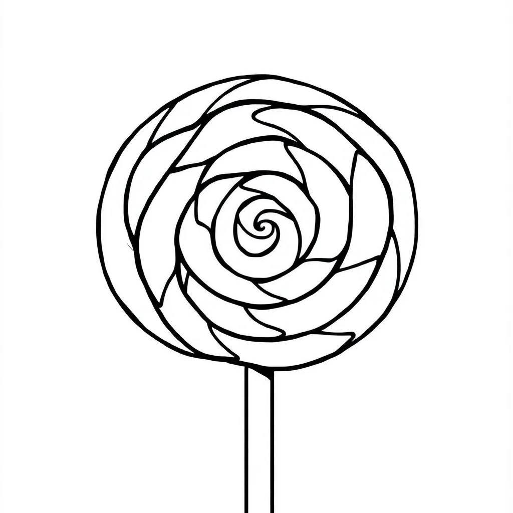 Candy a lollipop — easy candy coloring page (ages 2–5)