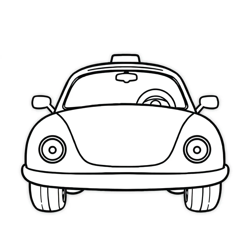 Cars a cute car — easy cars coloring page (ages 2–5)