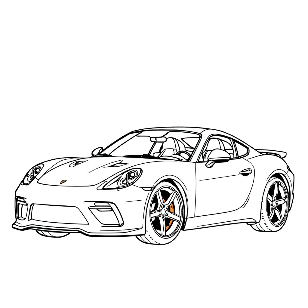 Cars a sports car — easy cars coloring page (ages 2–5)