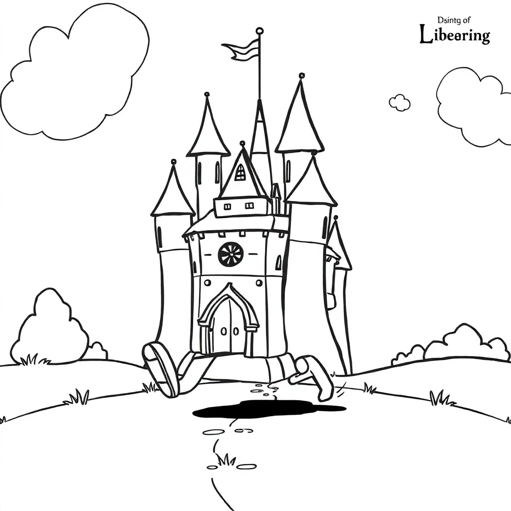 Castles a fairy tale castle running — easy castles coloring page (ages 2–5)