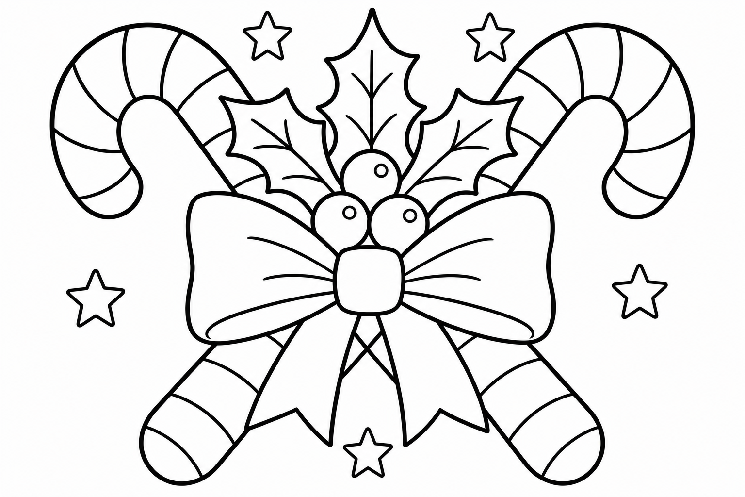 Christmas candy canes — classic christmas coloring page (ages 5–10)
