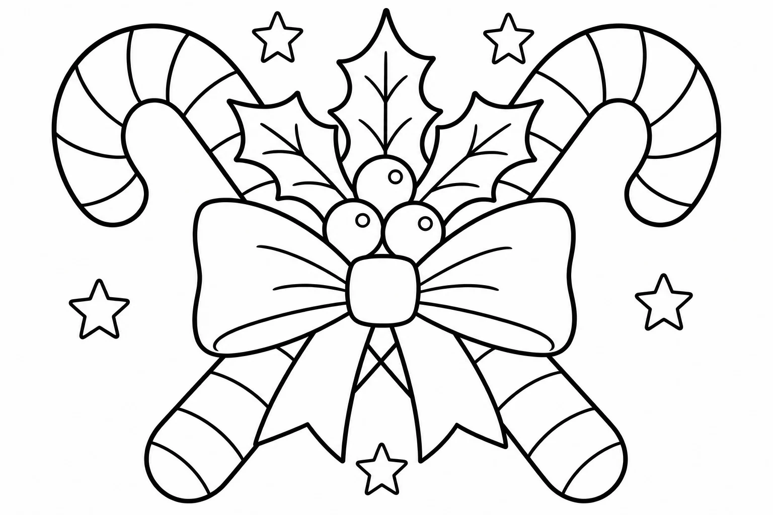 Christmas candy canes — classic christmas coloring page (ages 5–10)
