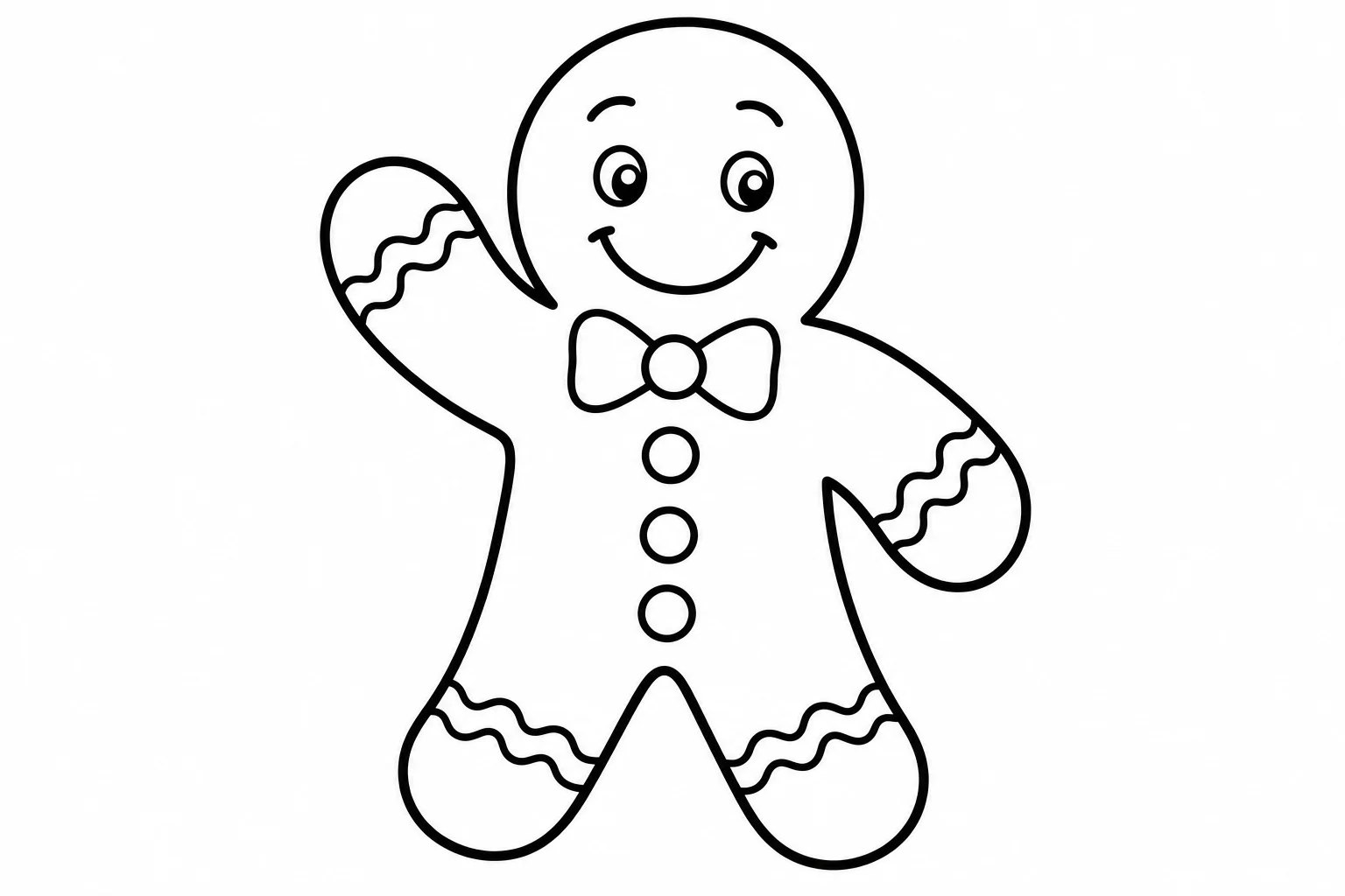 Christmas gingerbread man — classic christmas coloring page (ages 5–10)