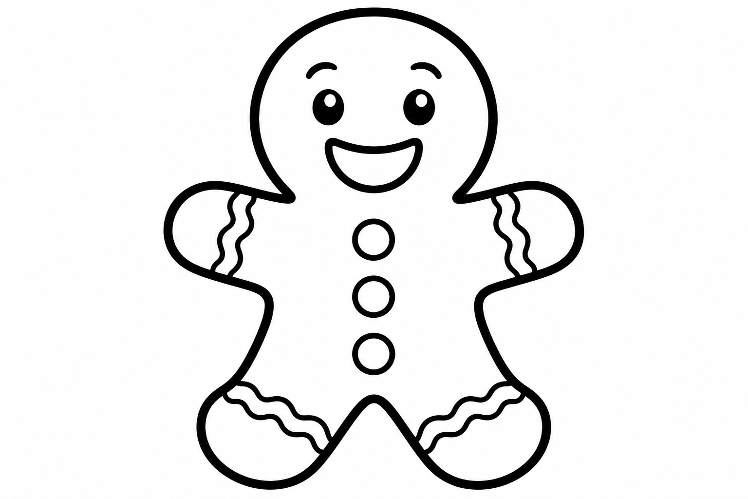 Christmas gingerbread simple — easy christmas coloring page (ages 2–5)
