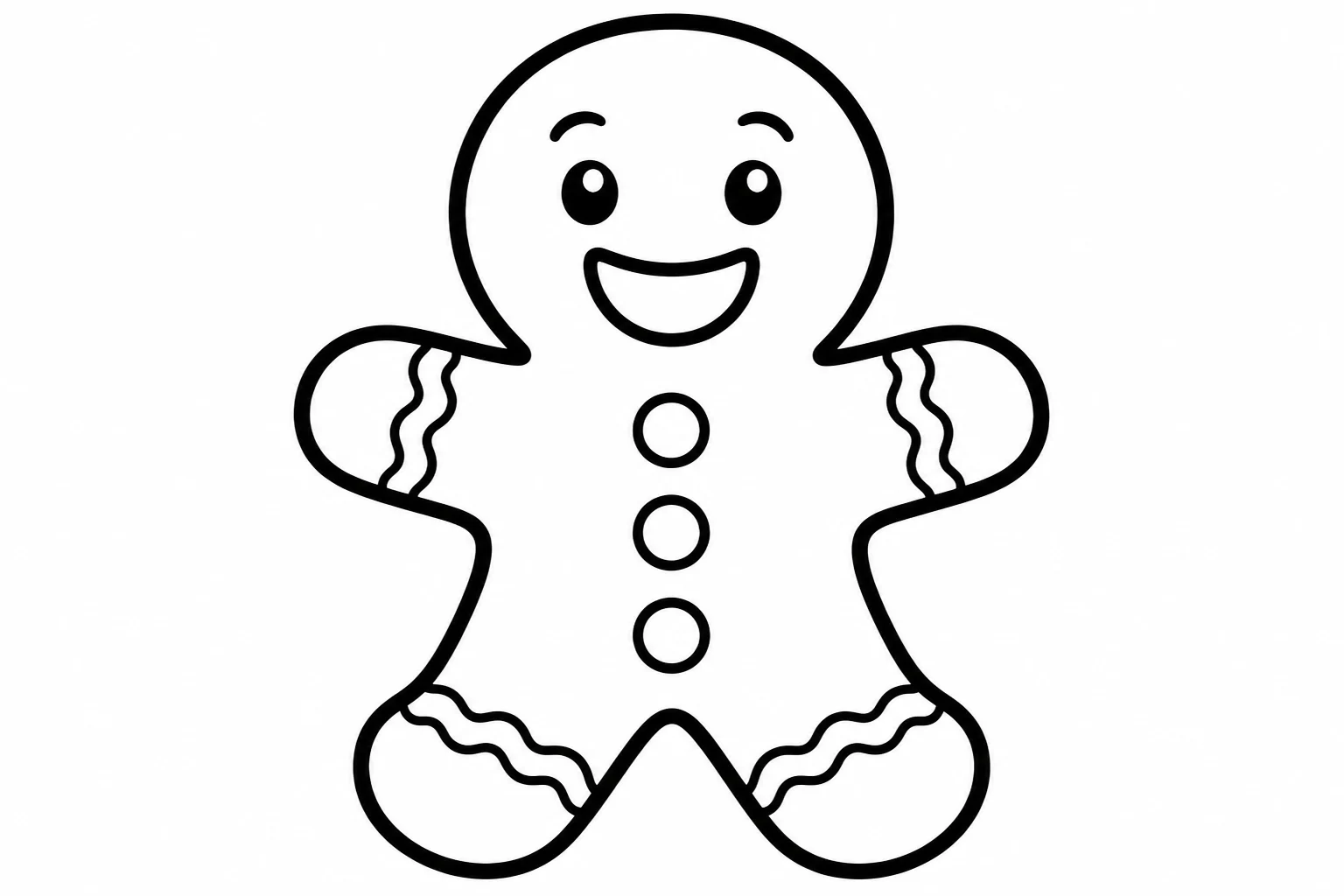 Christmas gingerbread simple — easy christmas coloring page (ages 2–5)