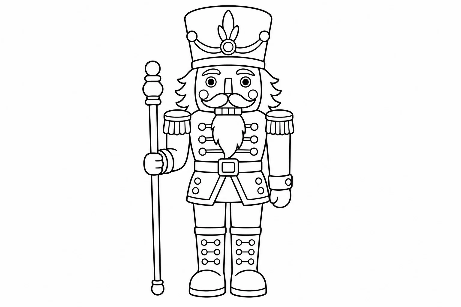 Christmas nutcracker — classic christmas coloring page (ages 5–10)