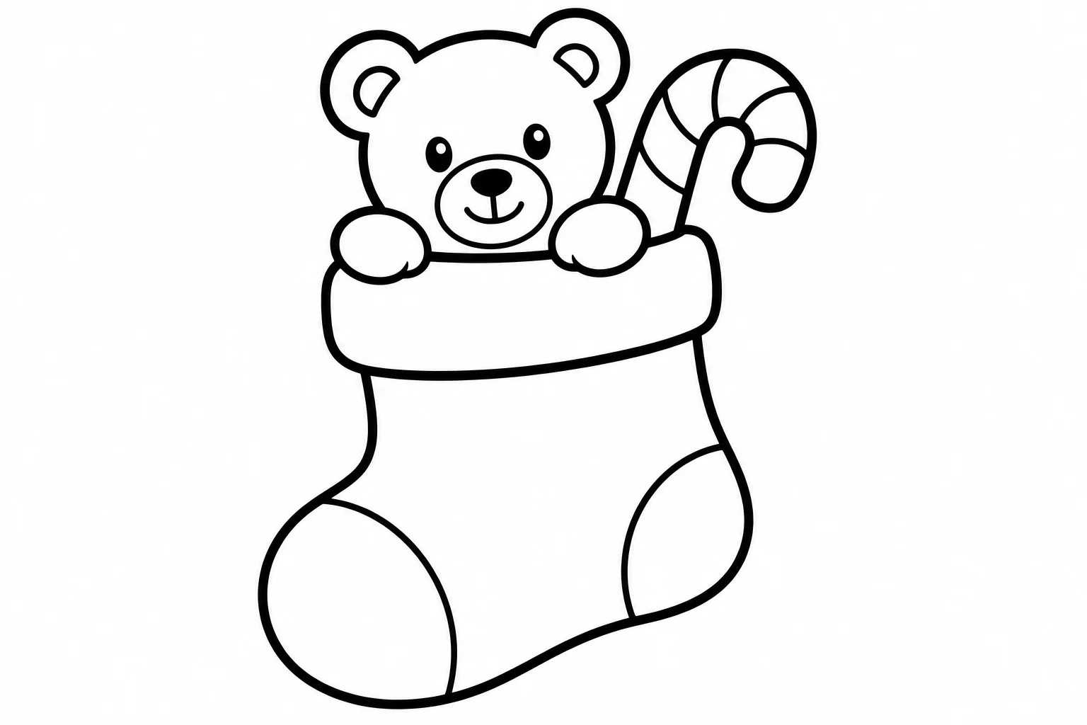 Christmas stocking simple — easy christmas coloring page (ages 2–5)