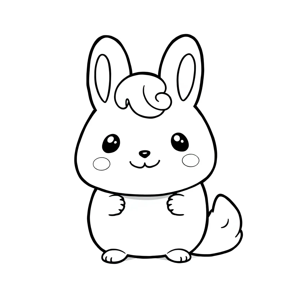 Cinnamoroll a chibi cinnamoroll smiling — easy cinnamoroll coloring page (ages 2–5)