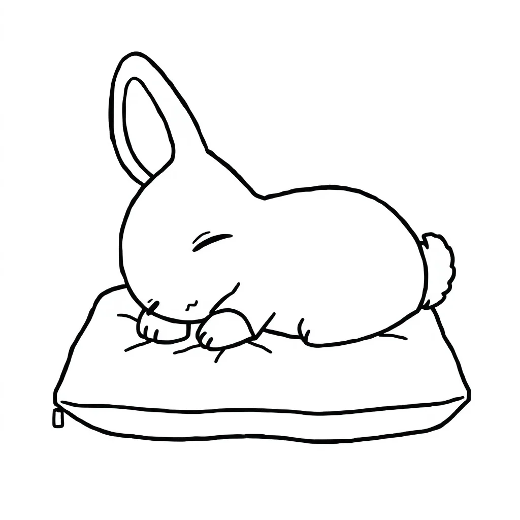 Cinnamoroll cinnamoroll napping on a pillow — easy cinnamoroll coloring page (ages 2–5)