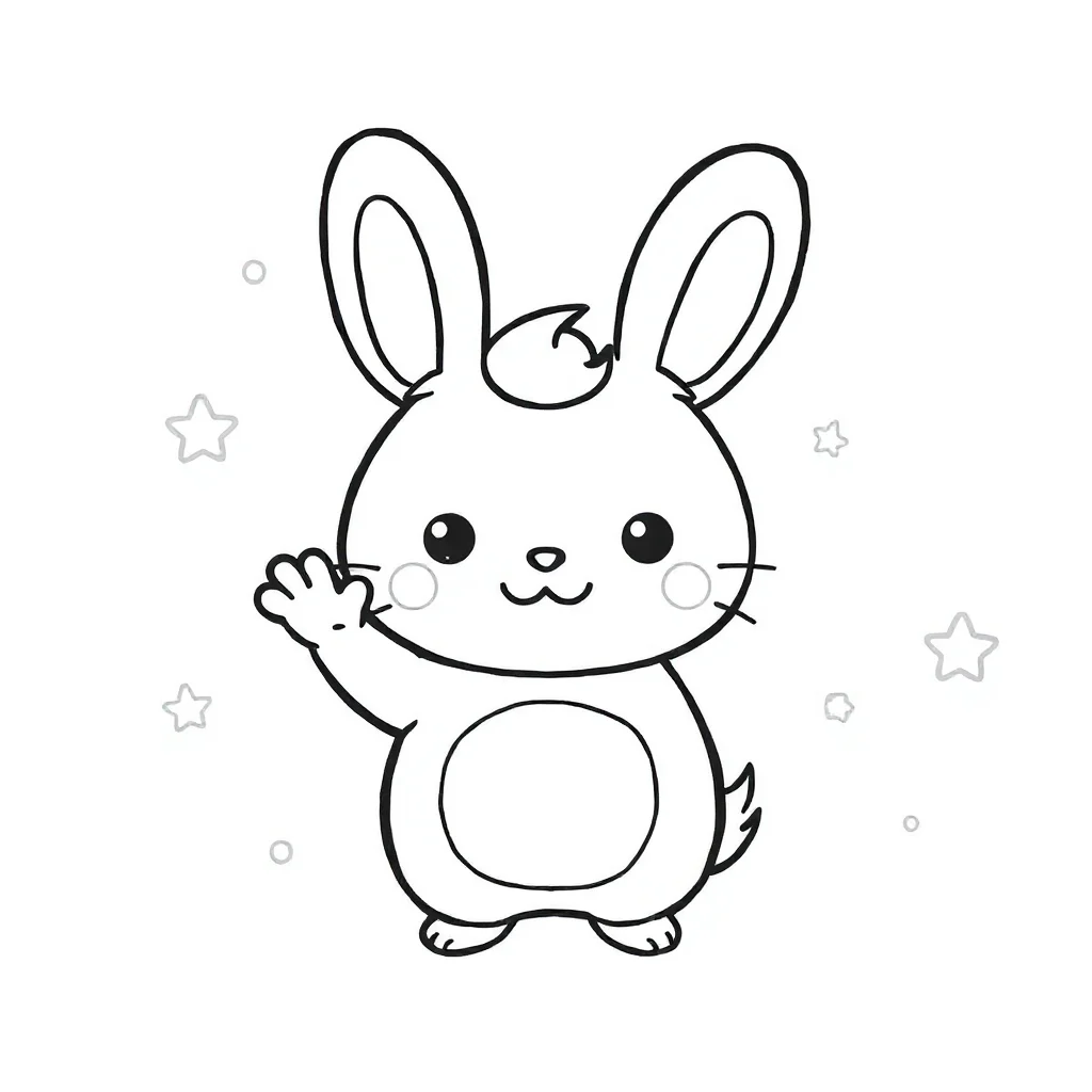 Cinnamoroll cinnamoroll waving hello — easy cinnamoroll coloring page (ages 2–5)