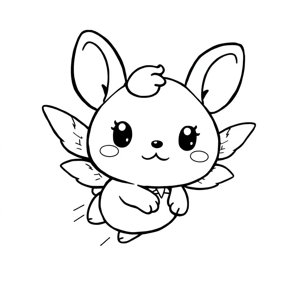 Cinnamoroll cute cinnamoroll sanrio puppy flying with big ears — easy cinnamoroll coloring page (ages 2–5)