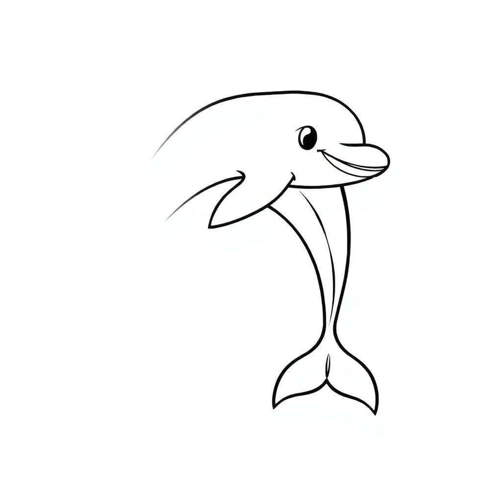 Dolphins a jumping dolphin — easy dolphins coloring page (ages 2–5)