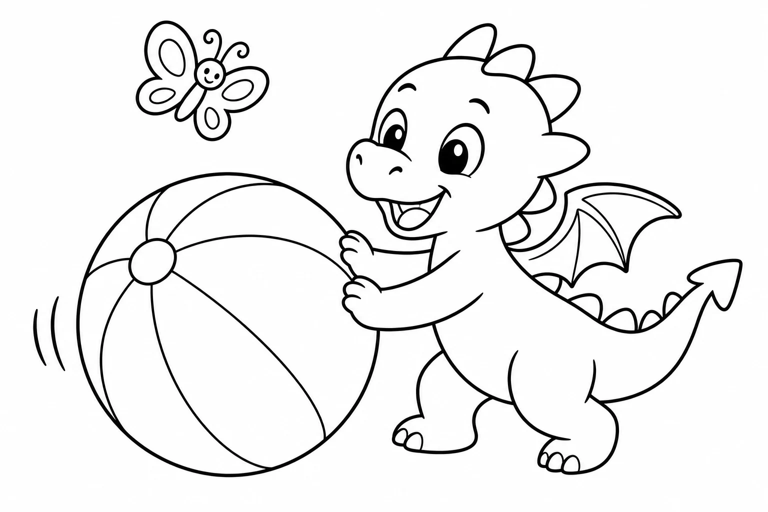 Dragons ball play — easy dragons coloring page (ages 2–5)