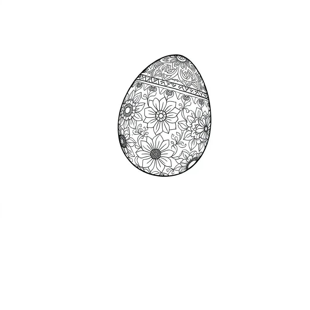 Easter a decorated easter egg leaping mid air — detailed easter coloring page (ages 9+ & adults)
