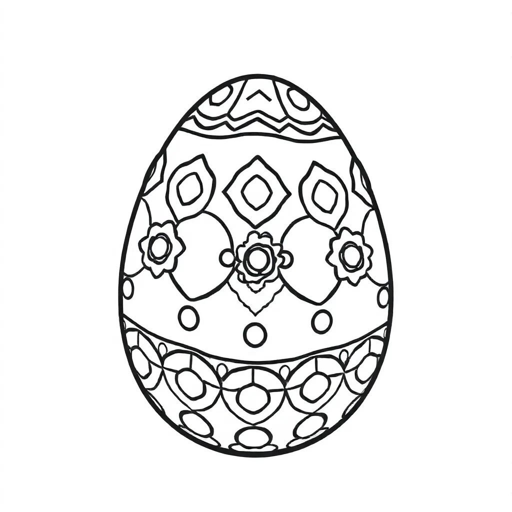 Easter a patterned easter egg — easy easter coloring page (ages 2–5)