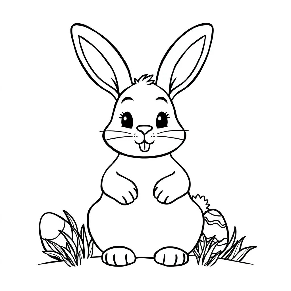 Easter an easter bunny — easy easter coloring page (ages 2–5)