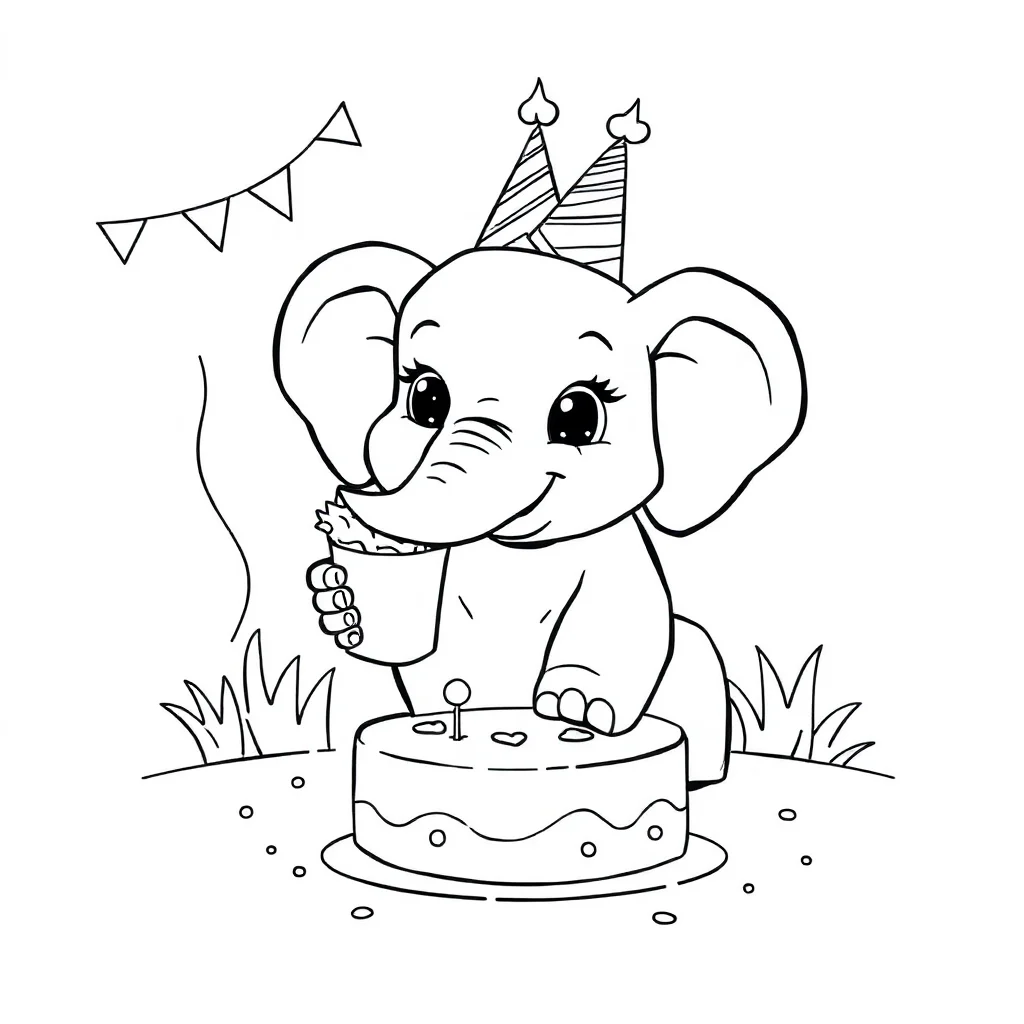 Elephants coloring pages