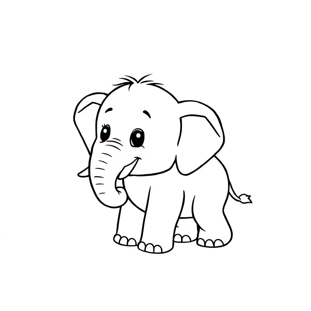Elephants a cute baby elephant — easy elephants coloring page (ages 2–5)