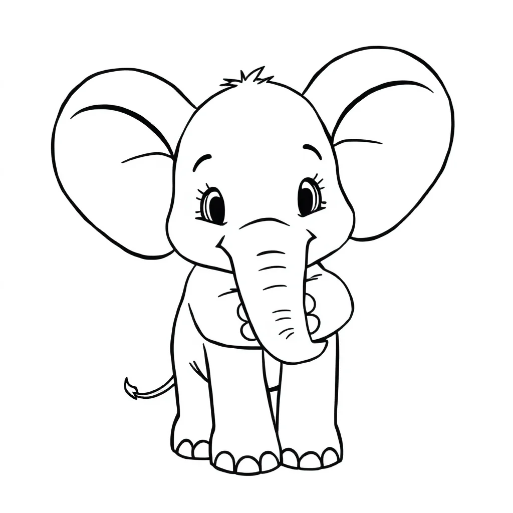 Elephants an elephant with big ears hugging a friend — easy elephants coloring page (ages 2–5)