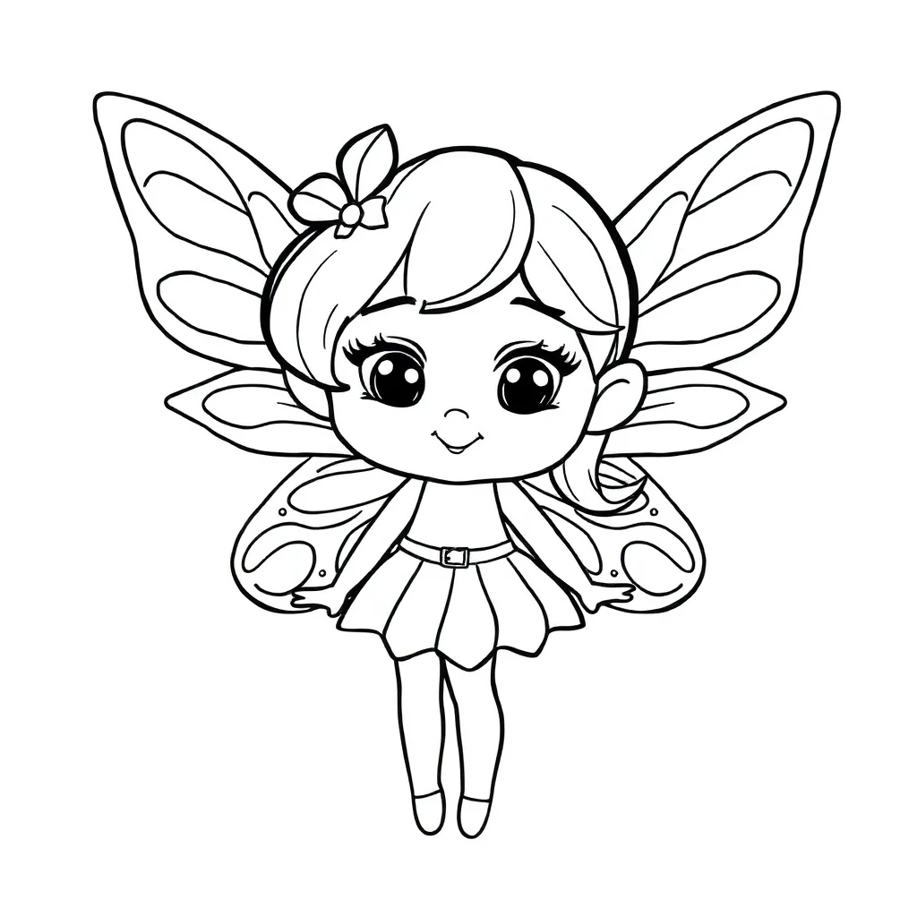 Fairies a cute fairy — easy fairies coloring page (ages 2–5)