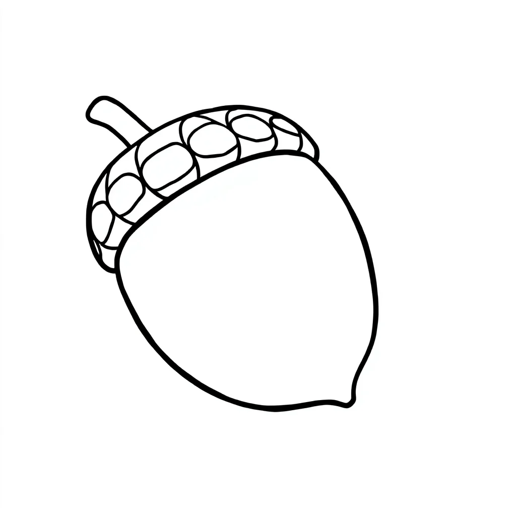 Fall an acorn — easy fall coloring page (ages 2–5)