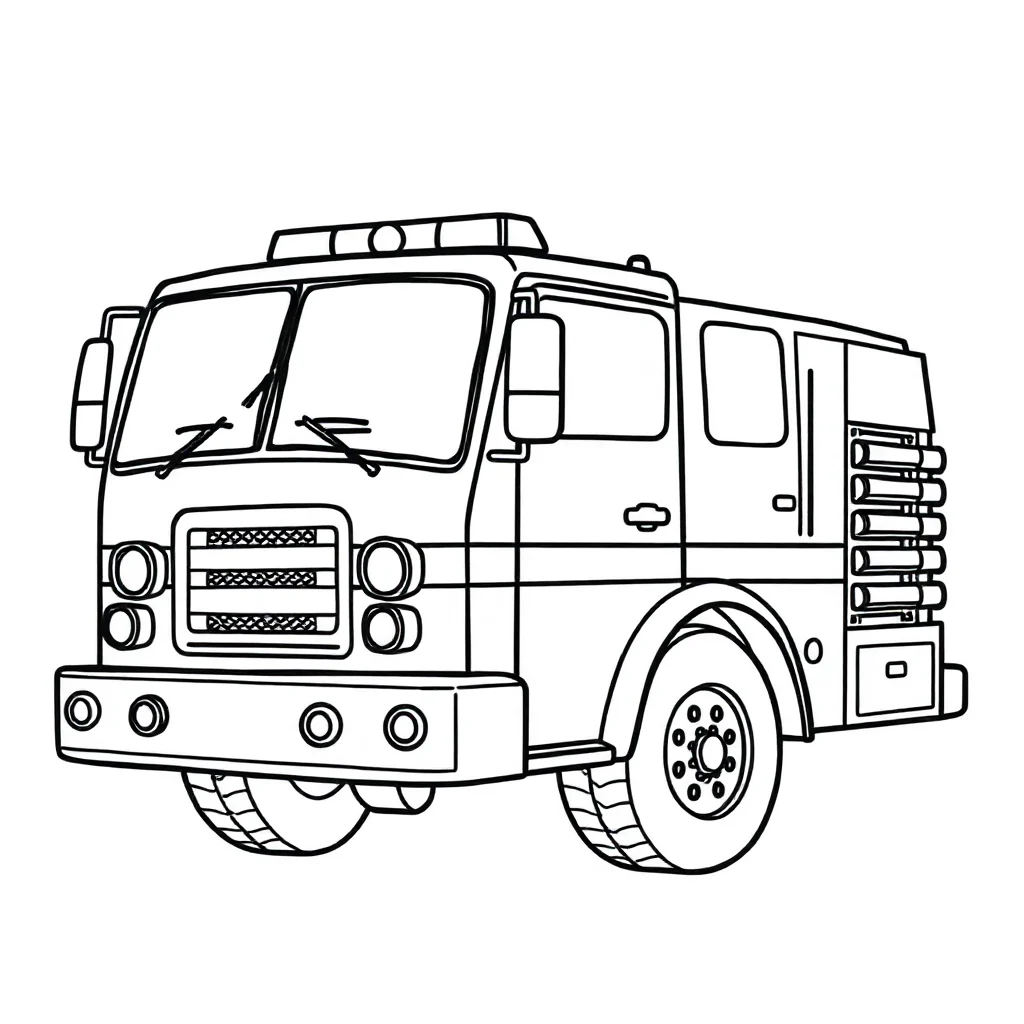 Fire trucks a fire truck — easy fire trucks coloring page (ages 2–5)
