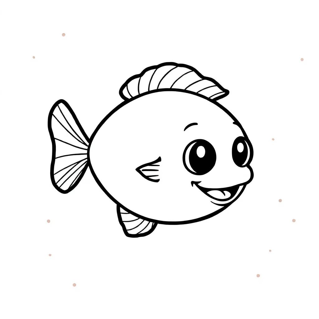 Fish a cute fish — easy fish coloring page (ages 2–5)