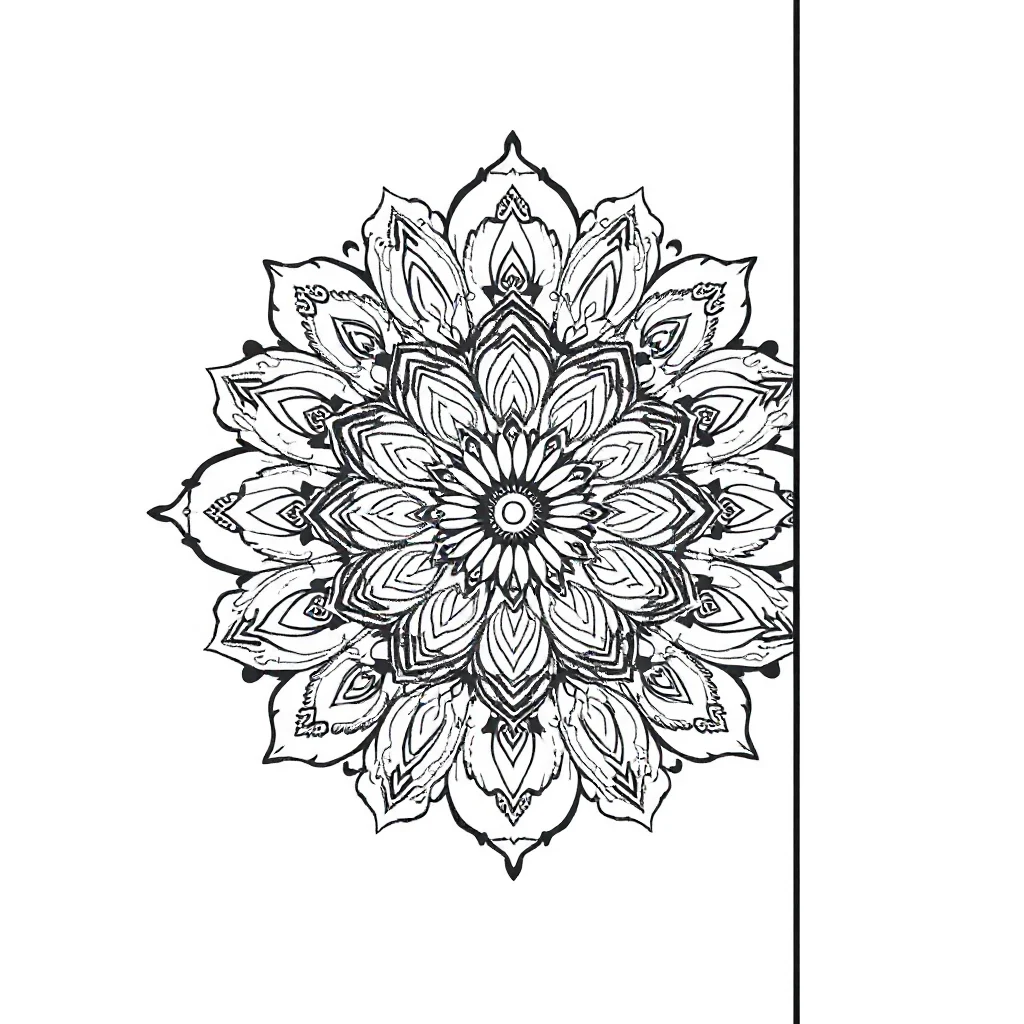 Floral mandalas a detailed floral mandala peeking from behind something — classic floral mandalas coloring page (ages 5–10)